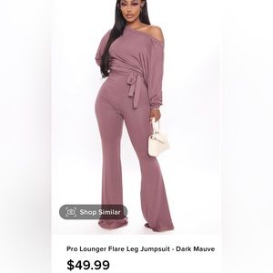 Pro Lounger Flare Jumpsuit in Mauve